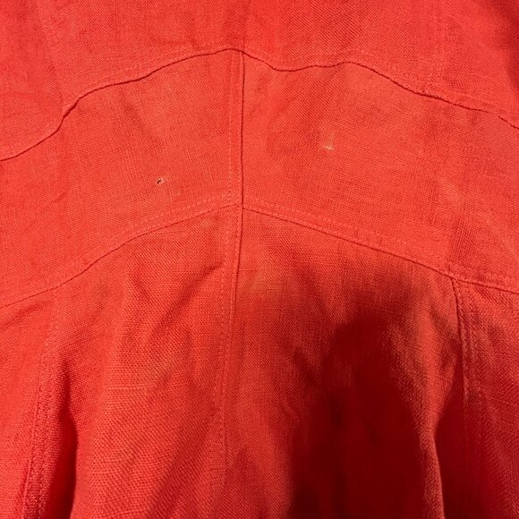 Tancredi & Morgen Womens Red Mandarin Collar Button-Front Jacket with Pockets - Picture 3 of 8